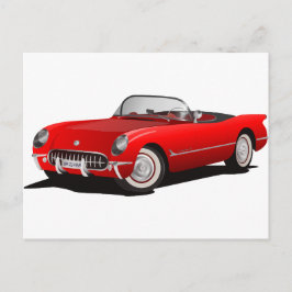 Klassieke rode auto briefkaart