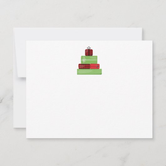 Klassieke rode auto en kerstboom prettig kerstfees notitiekaartje (Achterkant)