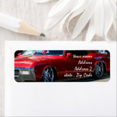 Klassieke rode auto etiket (Insitu)