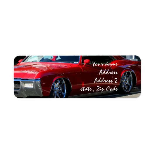 Klassieke rode auto etiket (Voorkant)