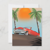 klassieke rode auto in het paradijs (Voorkant)