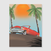 Klassieke rode auto in het paradijs (Voorkant)