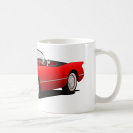 Klassieke rode auto koffiemok