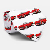 Klassieke rode auto stropdas (Opgerold)