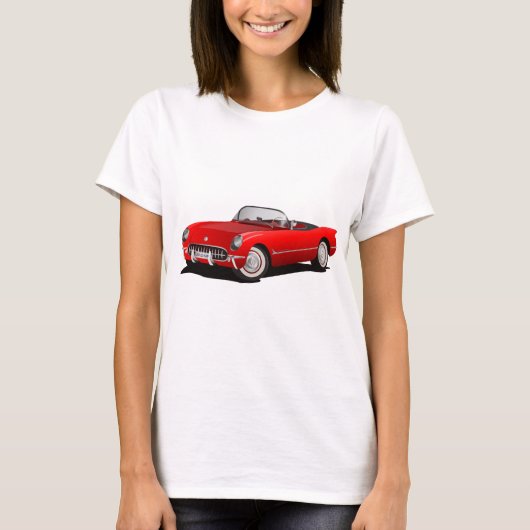 Klassieke rode auto t-shirt (Voorkant)