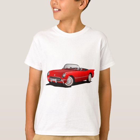 Klassieke rode auto t-shirt (Voorkant)