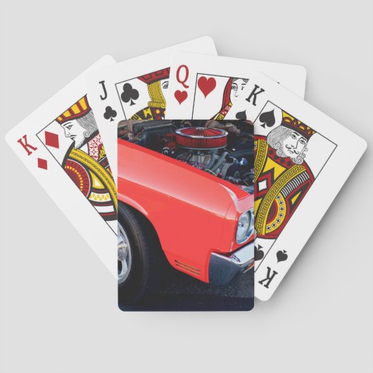 Klassieke rode automotor pokerkaarten (Achterkant)