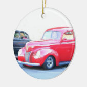 Klassieke rode autoversiering keramisch ornament (Links)