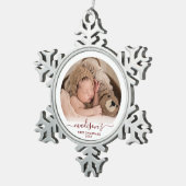 Klassieke rode baby's 1e tin sneeuwvlok ornament (Rechts)