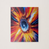 Klassieke rode blauwe en oranje explosie van de ru legpuzzel (Verticaal)