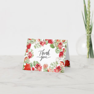 Klassieke rode bloemen bedankkaart
