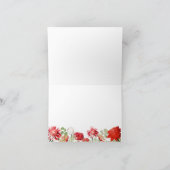 Klassieke rode bloemen bedankkaart (Binnen)