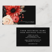 Klassieke Rode Bloemen Zwarte Visitekaartjes (Voorkant / Achterkant)