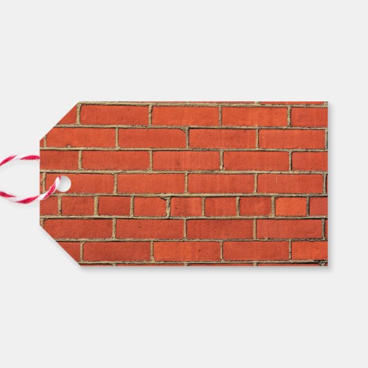 Klassieke Rode Brick-muur Cadeaulabel (Achterkant Horizontaal)