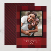 Klassieke rode buffelfoto feestdagenkaart (Voorkant / Achterkant)