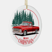 Klassieke Rode C10 Kerstmis Keramisch Ornament (Rechts)