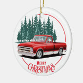 Klassieke Rode C10 Kerstmis Keramisch Ornament (Links)