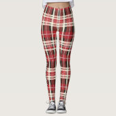 Klassieke rode Campbell Clan Tartan Plaid Design Leggings (Voorkant)
