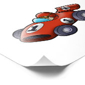 Klassieke rode cartoon voor kinderen foto afdruk (Hoek)