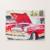 Klassieke Rode Chevy Jigzaag Puzzle Legpuzzel (Horizontaal)