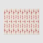 Klassieke rode crème Elegante Kerst Bloemenvakanti Tissuepapier (Voorkant)