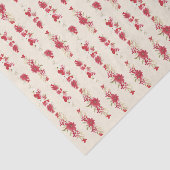 Klassieke rode crème Elegante Kerst Bloemenvakanti Tissuepapier (Detail)
