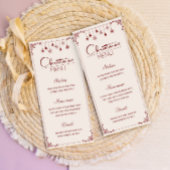 Klassieke rode creme kerstdiner menu kaart