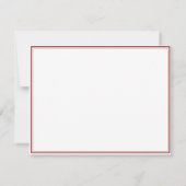 Klassieke rode dikke en dunne randnaam notitiekaartje (Achterkant)