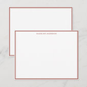 Klassieke rode dikke en dunne randnaam notitiekaartje (Voorkant / Achterkant)