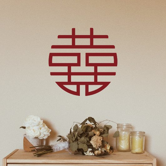 Klassieke Rode Dubbele Xi Chinese Bruiloft Raamsticker