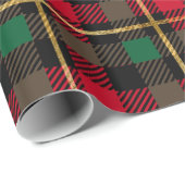 Klassieke rode, eenvoudige feestdag met kerstcadea cadeaupapier (Rol Hoek)