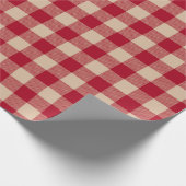 Klassieke rode en beige Buffalo Plaid Cadeaupapier (Hoek)
