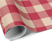Klassieke rode en beige Buffalo Plaid Cadeaupapier (Rol Hoek)