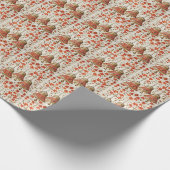 Klassieke Rode en Gouden Klok Kerstmis Cadeaupapier (Hoek)