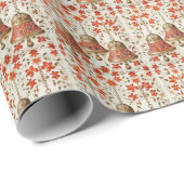 Klassieke Rode en Gouden Klok Kerstmis Cadeaupapier (Rol Hoek)