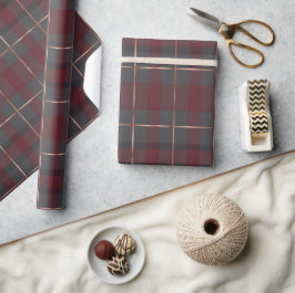 Klassieke rode en grijze geruite tartan cadeaupapier