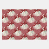 Klassieke rode en groene cellen, lint en Holly Inpakpapier Vel (Voorkant 3)