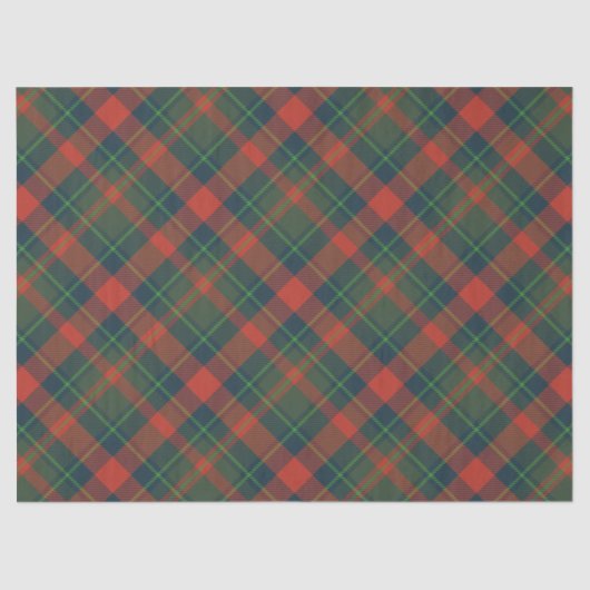 Klassieke rode en groene feestdag Tartanpatroonpat Tissuepapier (Voorkant)