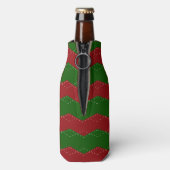 Klassieke rode en groene kerst flesjeskoeler (Fles Achterkant)