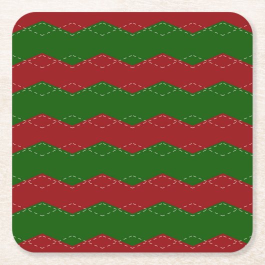 Klassieke rode en groene kerst kartonnen onderzetters (Voorkant)