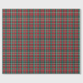 Klassieke rode en groene kerst tartan plaid cadeaupapier (Vlak)