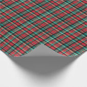 Klassieke rode en groene kerst tartan plaid cadeaupapier (Hoek)