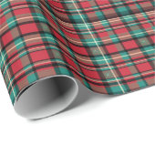 Klassieke rode en groene kerst tartan plaid cadeaupapier (Rol Hoek)
