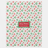 Klassieke rode en groene kerstballen deken (Voorkant)