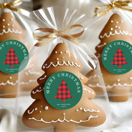 Klassieke rode en groene kerstboom sticker