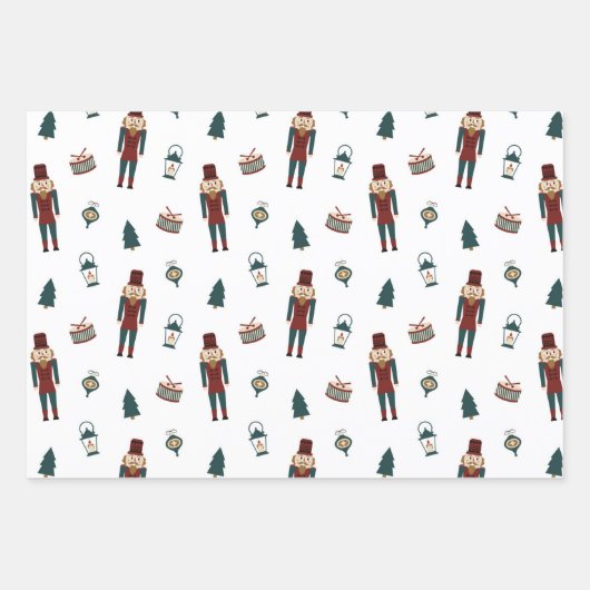 Klassieke rode en groene kerstcadeaus inpakpapier vel (Voorkant)