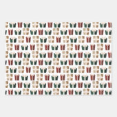 Klassieke rode en groene kerstcadeaus inpakpapier vel (Voorkant 3)