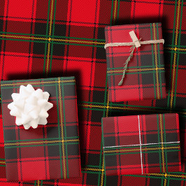Klassieke rode en groene Kerstmis tartanplaid Inpakpapier Vel