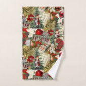 Klassieke rode en groene Victoriaans kerst Bad Handdoek (Handdoek)