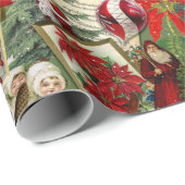 Klassieke rode en groene Victoriaans kerst Cadeaupapier (Rol Hoek)